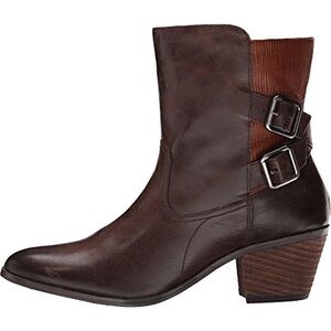 Miz Mooz Cyprus Leather Double Buckle Ankle Boots